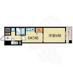エスリード京都河原町第3 3階1DKの間取り