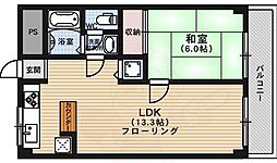 エスカローナ玉田 2階1LDKの間取り