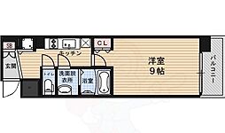 プレサンス京都四条大宮 4階1Kの間取り