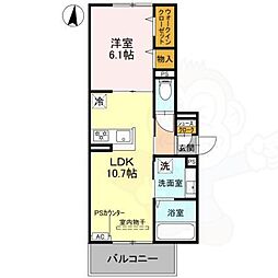 GRAMM六地蔵 C棟 3階1LDKの間取り