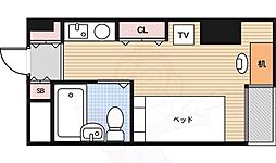 WEST-1 5階1Kの間取り