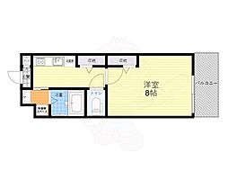 Shining二条離宮 4階1Kの間取り