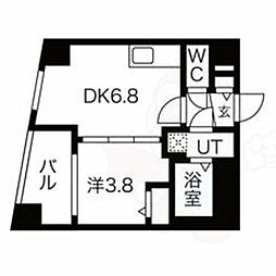 ファステート京都東寺グラン 8階1DKの間取り