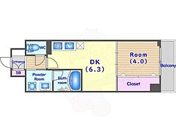 ベラジオ雅び京都円町駅前 3階1DKの間取り