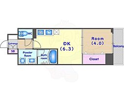 ベラジオ雅び京都円町駅前 4階1DKの間取り