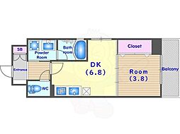 ベラジオ雅び京都円町駅前 4階1DKの間取り