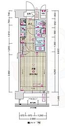 ソルテラス京都JUJO薫 5階1Kの間取り
