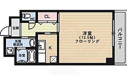プログレスふなはし 3階1Kの間取り