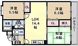 ステイウィズK 4階3LDKの間取り