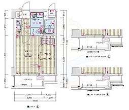 Asclaire京都西院 3階2Kの間取り