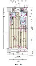 ソルテラス京都JUJO華 2階1LDKの間取り