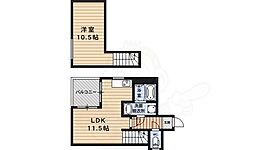 アルカス今出川 2階1LDKの間取り