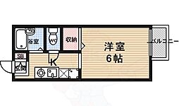 リブレ常盤 2階1Kの間取り