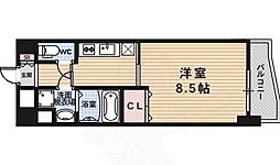 プリモ・レガーロ西京極 2階1Kの間取り