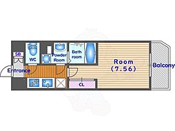 THE GARNET SUITE RESIDENCE 西七条 5階1Kの間取り