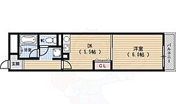 エスリード四条河原町 8階1DKの間取り