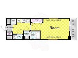 Luxe京都西大路 6階1Kの間取り