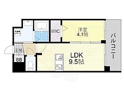 ファステート京都西院パール 2階1LDKの間取り