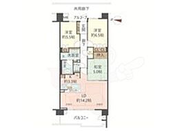 パークシティ桂ジオ 1階3LDKの間取り