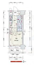 プレサンスTHE KYOTO 彩美 1階1Kの間取り