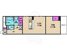 アマデウス万寿寺葛野大路 4階1LDKの間取り