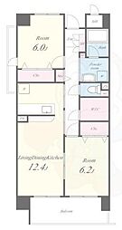 パン・スケープ 6階2LDKの間取り