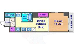 グランドパルティール3 1DKの間取図画像
