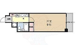 メロディーハイム松原 1Kの間取図画像