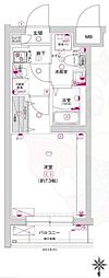 D.Clarest CREST TAPP 二条 2階1Kの間取り