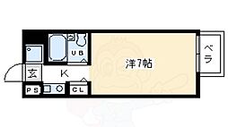 シリウス星の子ビル 1Kの間取図画像