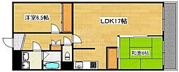 京都ロジュマン島町A棟 2LDKの間取図画像