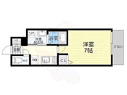 エスカーサ京都四条梅津 1Kの間取図画像