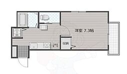カーサ・ヴェルデ高辻 1Kの間取図画像