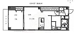 モア・河原町 1LDKの間取図画像