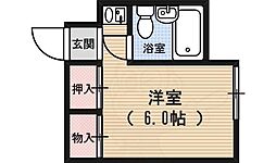 ボックス七条 ワンルームの間取図画像