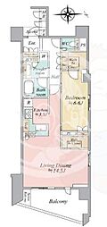 ブランズ京都河原町通 1LDKの間取図画像