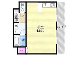 アビタシオン鴨川 ワンルームの間取図画像