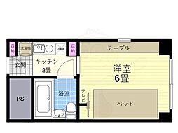 コスモリード京都今出川 1Kの間取図画像