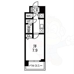 ファステート京都洛南エリーゼ 1Kの間取図画像