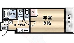 アークリード二条城北 1Kの間取図画像