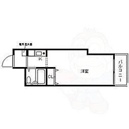 Gloire烏丸五条 1Kの間取図画像
