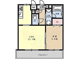 アンジュ京都天神川 1LDKの間取図画像