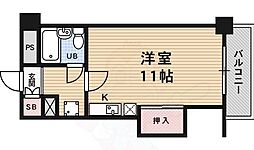 ソレアード西大路五条 ワンルームの間取図画像