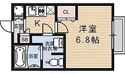 ボヌール嵐山 1Kの間取図画像
