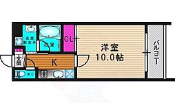 ジニア 1Kの間取図画像
