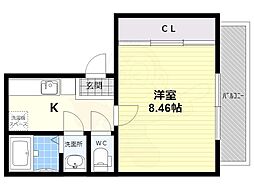 グレース五条 1Kの間取図画像