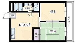 ヴィヴァーチェ千本 2LDKの間取図画像