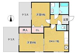 S-Glanz 1LDKの間取図画像
