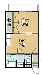 ハウゼ上賀茂 1DKの間取図画像
