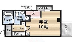 アクエルド御所北 1Kの間取図画像
